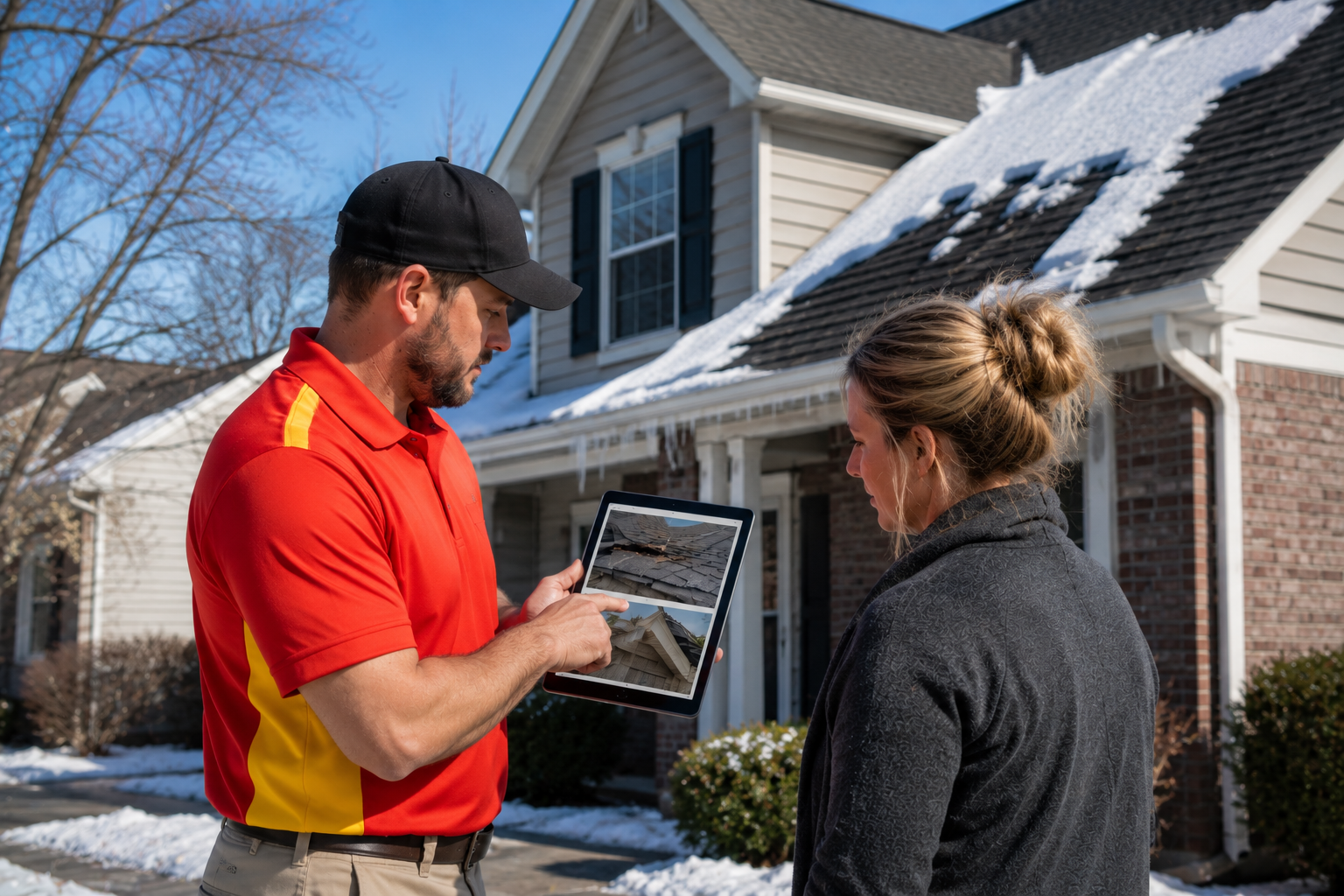 Roof Repair Consultation After Ice Dam Damage